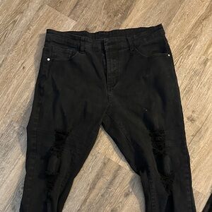 Black Distressed Jeans
